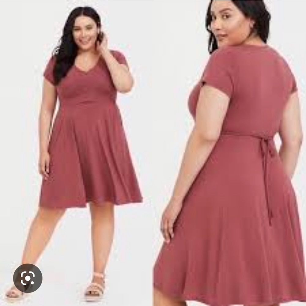 Torrid Dusty Rose Jersey Skater Dress with Pockets